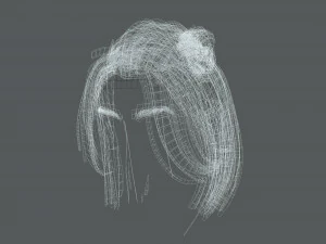 Realistic Female hair 7 Low-poly 3D Model