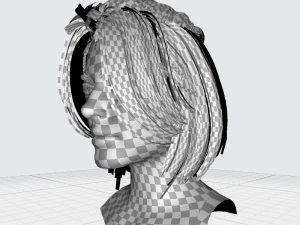 Realistic Female hair 7 Low-poly 3D Model