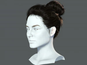 Realistic Female hair 8 Low-poly 3D Model