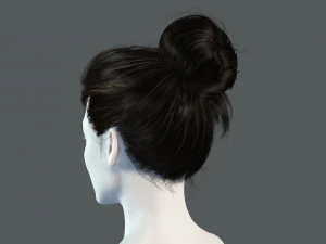 Realistic Female hair 8 Low-poly 3D Model