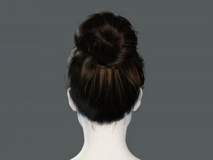 Realistic Female hair 8 Low-poly 3D Model