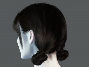 Realistic Female hair 9 Low-poly 3D Model