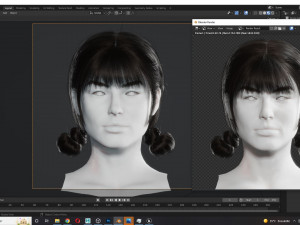 Realistic Female hair 9 Low-poly 3D Model