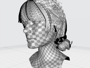 Realistic Female hair 9 Low-poly 3D Model