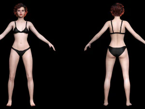 Casual Girl Base Mesh 3D Model