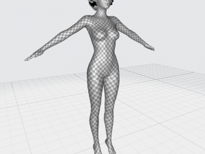 Casual Girl Base Mesh 3D Model