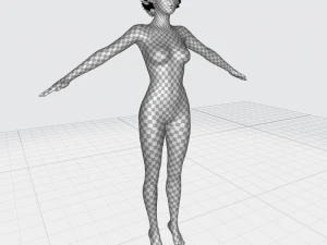 Casual Girl Base Mesh 3D Model