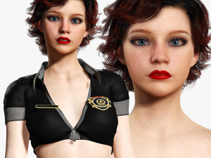 Police Girl 3D Model