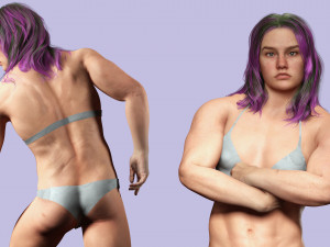 Muscular Women Full Rigged 3D मॉडल