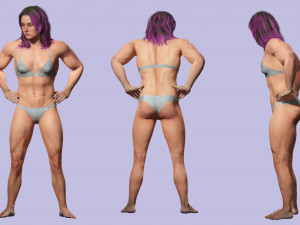 Muscular Women Full Rigged 3D मॉडल