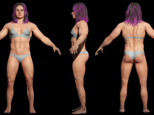 Muscular Women Full Rigged 3D मॉडल
