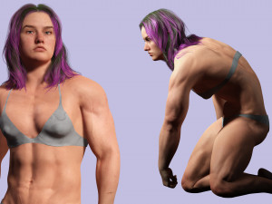 Muscular Women Full Rigged 3D मॉडल