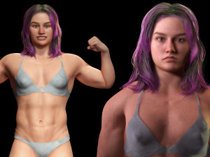 Muscular Women Full Rigged 3D मॉडल