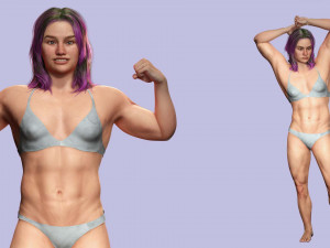 Muscular Women Full Rigged 3D मॉडल