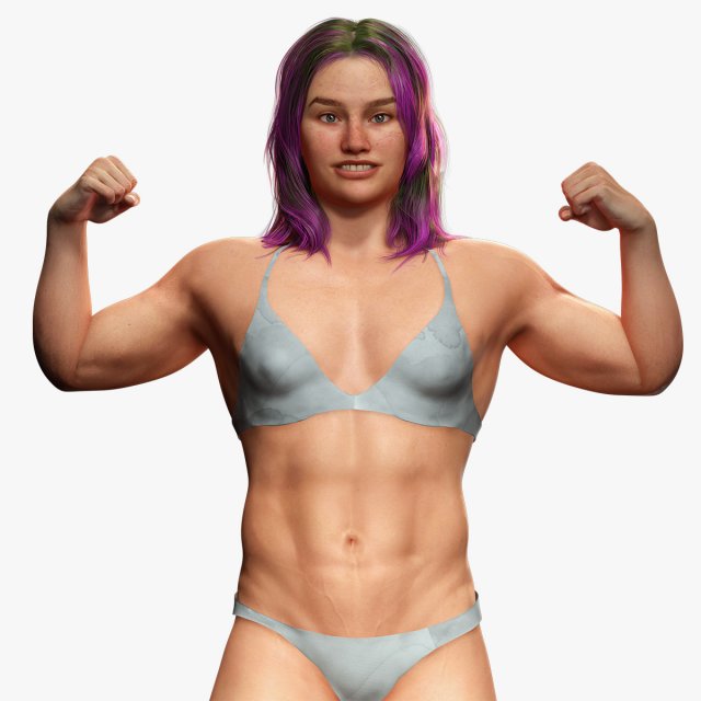 Muscular Women Full Rigged 3D मॉडल .c4d .max .obj .3ds .fbx .stl .blend 