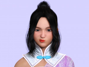 Chinese Girl Full Product Low-poly Modèle 3D