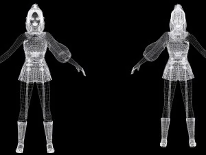 Chinese Girl Full Product Low-poly 3D Model