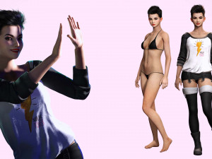 Pixie Casual Girl - Model with Full Rig 3D 模型
