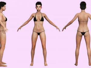 Pixie Casual Girl - Model with Full Rig 3D Model