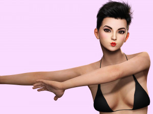 Pixie Casual Girl - Model with Full Rig 3D 模型