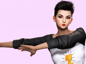 Pixie Casual Girl - Model with Full Rig 3D 模型