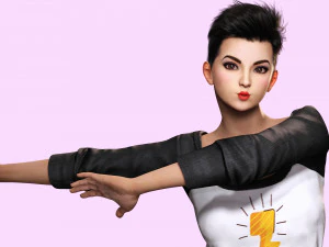 Pixie Casual Girl - Model with Full Rig 3D Model