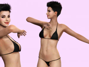 Pixie Casual Girl - Model with Full Rig 3D Model