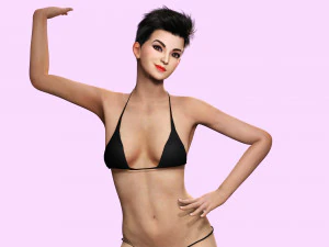 Pixie Casual Girl - Model with Full Rig 3D Model