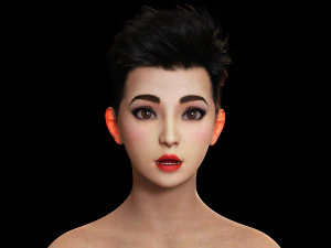 Pixie Casual Girl - Model with Full Rig 3D Model