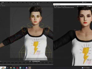 Pixie Casual Girl - Model with Full Rig 3D Model