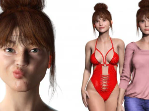 Mei Ling Realistic Asian Woman with Two Outfits 3D Model