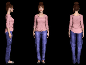 Mei Ling Realistic Asian Woman with Two Outfits 3D Модель