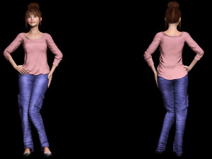 Mei Ling Realistic Asian Woman with Two Outfits 3D Model