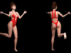 Mei Ling Realistic Asian Woman with Two Outfits 3D Модель