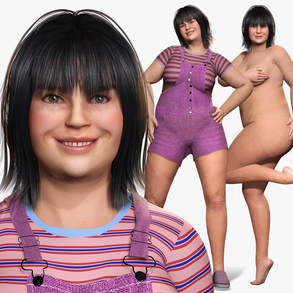 Rosie - The Curvy Beauty model 3D Model .c4d .max .obj .3ds .fbx .stl .blend 