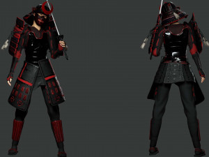 Realistic Samurai female 3D Model