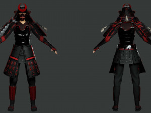 Realistic Samurai female 3D Model