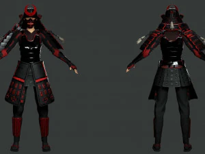 Realistic Samurai female 3D Model