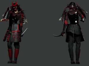 Realistic Samurai female 3D Model