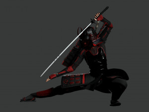 Realistic Samurai female 3D Model