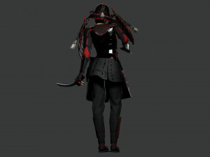 Realistic Samurai female 3D Model