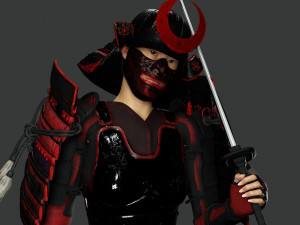 Realistic Samurai female 3D Model