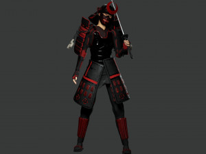 Realistic Samurai female 3D Model