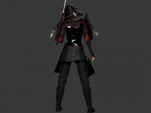 Realistic Samurai female 3D Model