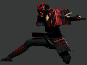 Realistic Samurai female 3D Model