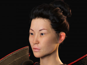 Realistic Samurai female 3D Model