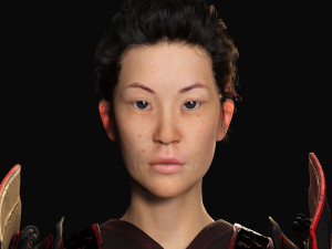 Realistic Samurai female 3D Model