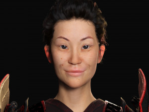 Realistic Samurai female 3D Model