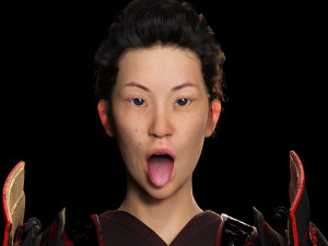 Realistic Samurai female 3D Model