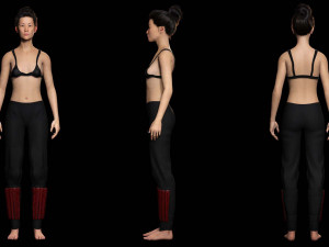Realistic Samurai female 3D Model